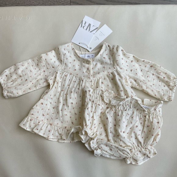 Zara Baby Girl Dress with Bloomers 1-3 months - Picture 9 of 16